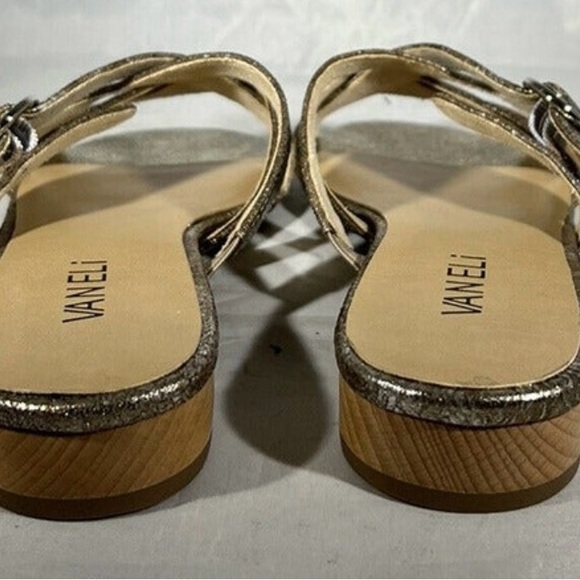 Vaneli Brogan strappy sandal flat slide size 7 M Bronze Gold Metallic NEW - Picture 6 of 9